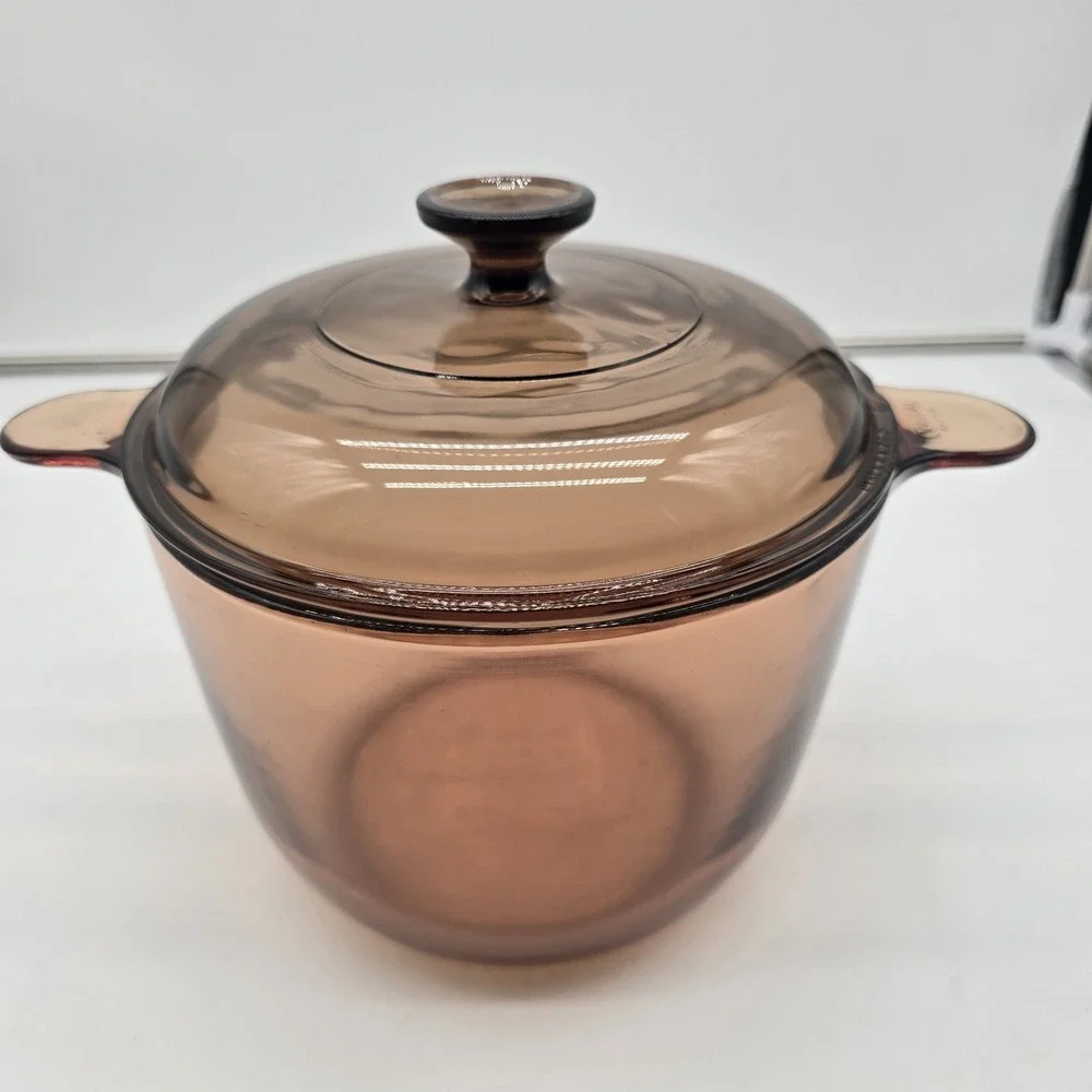 Corning‎ Vision Amber 4.5L Dutch Oven Stock Pot 5 Quart France w/V2.5C Lid